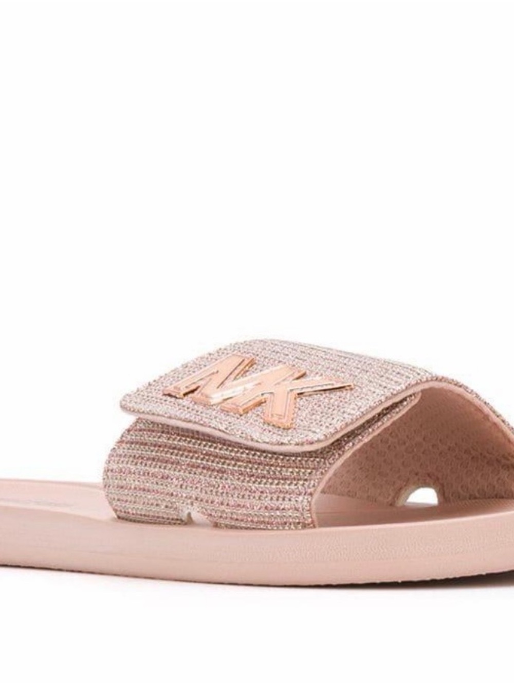 NWOT!!! 💗 Michael Kors Rose Gold Crystal-Embellished Slide Sandal